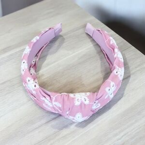 NEW! Chic Pink Floral Embroidered Headband with Front Knot for Fall Fashion